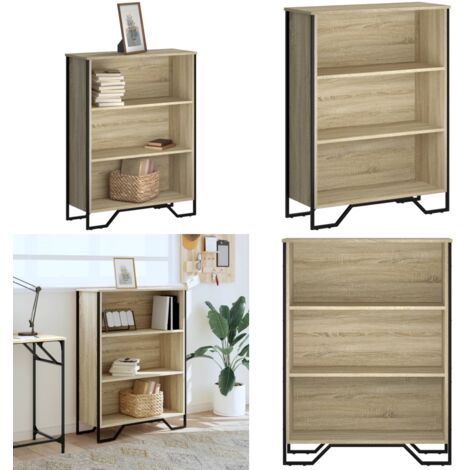 Libreria Rovere Sonoma 80x31x106 cm in Legno Multistrato - Libreria moderna - Libreria con scomparti