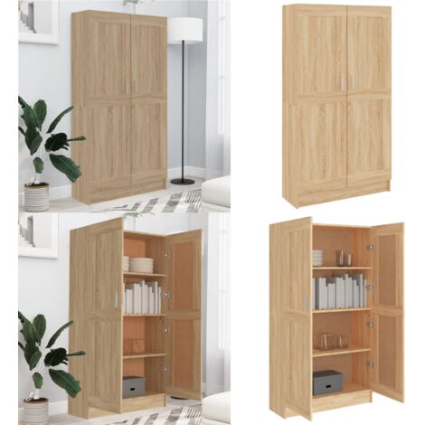 Libreria Rovere Sonoma 82,5x30,5x150 cm in Legno Multistrato - Libreria rovere sonoma - Libreria in legno multistrato