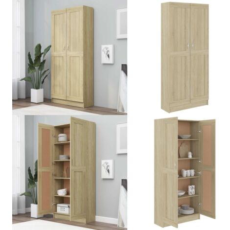 Libreria Rovere Sonoma 82,5x30,5x185,5 cm in Legno Multistrato - Scaffale per libri - Libreria rovere sonoma