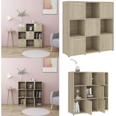 Libreria Rovere Sonoma 90x30x90 cm in Legno Multistrato - Libreria rovere sonoma - Libreria con ante