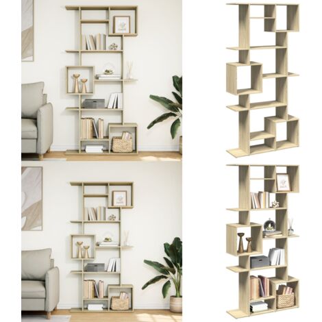 Libreria Rovere Sonoma 92x29x188 cm in Legno Multistrato - Libreria multistrato - Libreria con vani