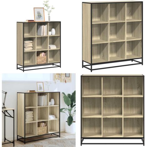 Libreria Rovere Sonoma 97,5x33x107,5 cm Multistrato e Metallo - Libreria in metallo - Libreria moderna
