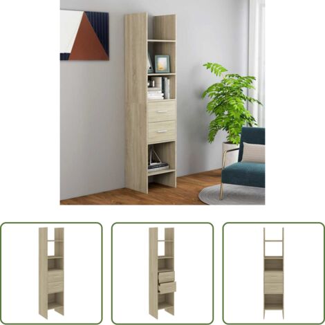 Libreria rovere sonoma -  Libreria Rovere Sonoma 40x35x180 cm in Legno Multistrato
