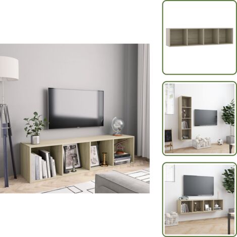 Libreria rovere sonoma - vidaXL Libreria/Mobile TV Rovere Sonoma 143x30x36 cm - Mobile da parete