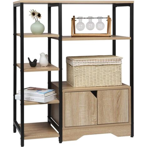 Libreria scaffale contenitore con Mensole in rovere chiaro 80x30x97cm