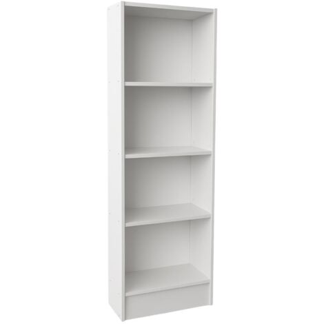 Libreria Scaffale Legno Melaminico Colore Bianco Caldo 60x24x170H cm 4 Ripiani