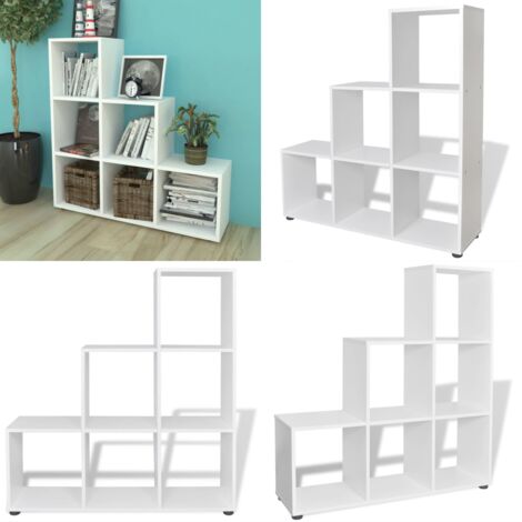 Libreria Scalare / Scaffale Espositore 107 cm Bianco - Scaffale espositore - Libreria con vani aperti