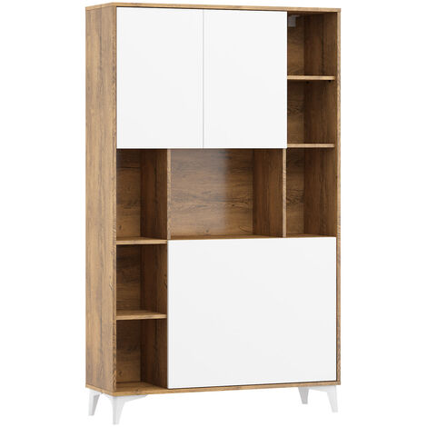 Libreria scrivania pieghevole MEGAN 2 rovere bordeaux / bianco