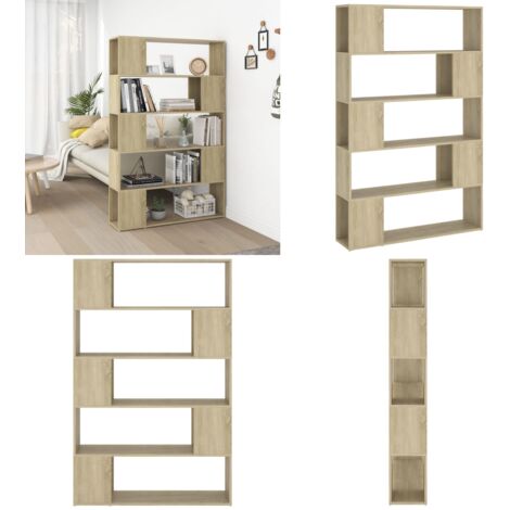 Librería separador contrachapada roble Sonoma 100x24x155 cm - Separador de ambientes - Estantería