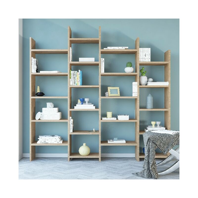 

Libreria Skyler - Estanteria - con estantes - Pared, Oficina, Salon - Sonoma en Aglomerado de melamina, 200 x 30 x 192 cm
