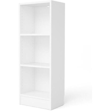 libreria stretta con 2 ripiani tinta bianco - 40.6x26.7x108 cm