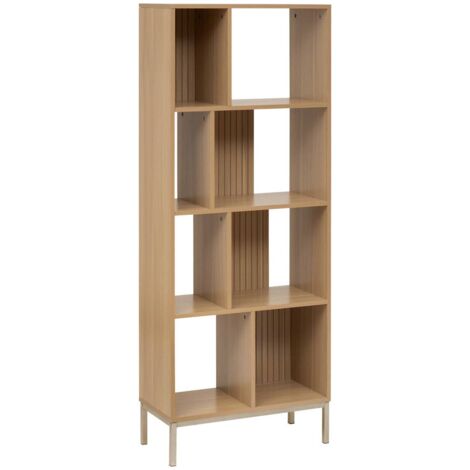 Librería tasso 8 estantes 63x159cm efecto madera natural - 5five