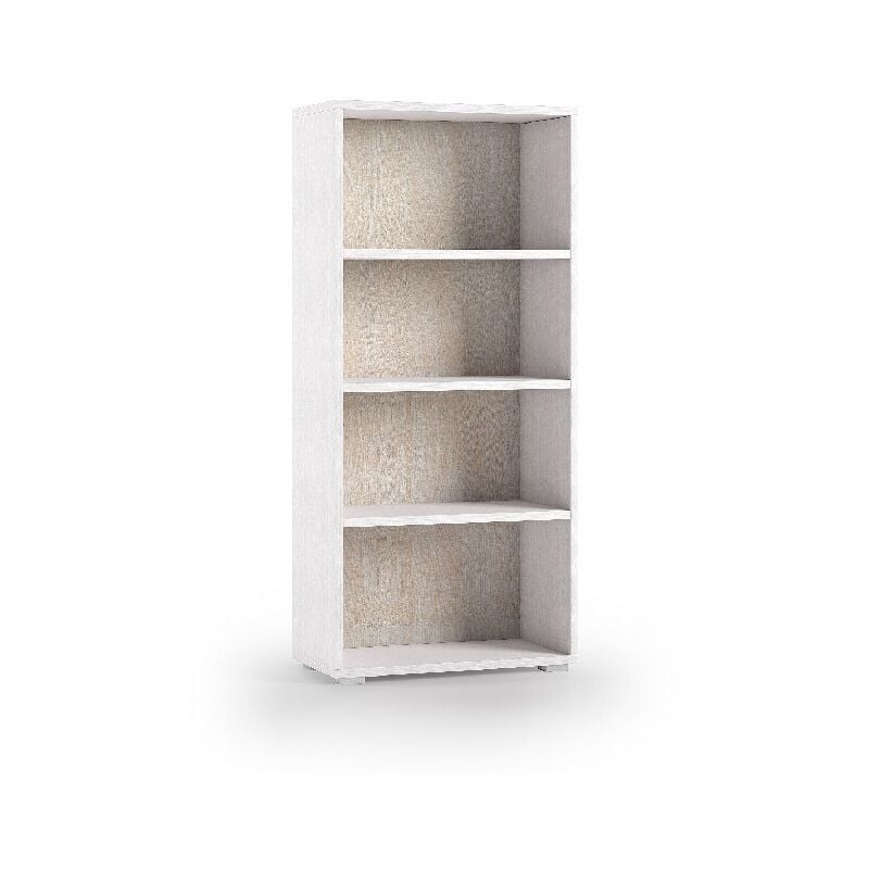 

Libreria Terra - con 3 estantes ajustables - para la sala de estar, el pasillo, el dormitorio - Blanco, Madera en Tablero de particulas de melamina,