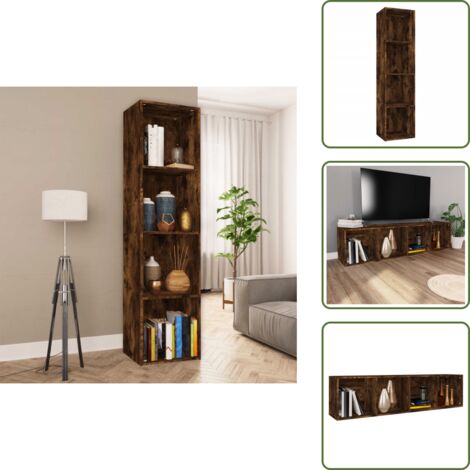 Libreria TV - vidaXL Libreria/Mobile TV Rovere Fumo 36x30x143cm in Legno Multistrato - Libreria in legno multistrato