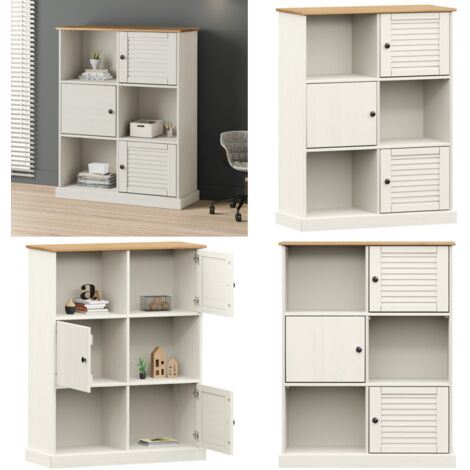 Librería VIGO madera maciza de pino blanco 90x35x114,5 cm - Estantería de pino - Estantería de madera maciza