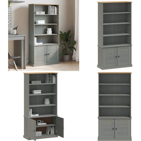 Librería VIGO madera maciza de pino gris 85x35x170 cm - Estantería de pino - Estantería rústica