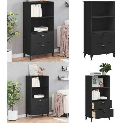 Libreria VIKEN Nera 60x35x123 cm in Legno Multistrato - Libreria industriale - Libreria decorativa