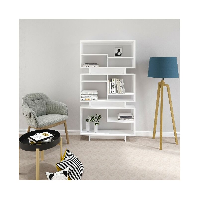 

Libreria Violet - con estantes - oficina, sala de estar - Blanco en Aglomerado de melamina, 90 x 22 x 163,2 cm