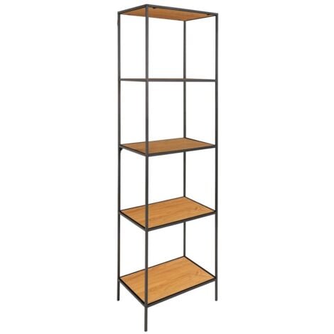 Libreria Vita, Metallo, Truciolare Melaminico, Marrone, 36x51x170 cm