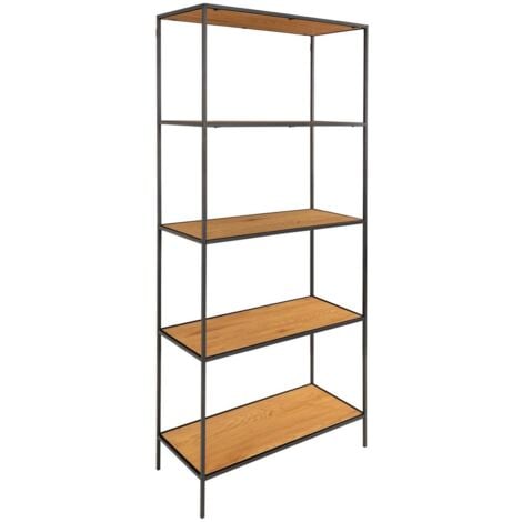Libreria Vita, Metallo, Truciolare Melaminico, Marrone, 36x80x170 cm