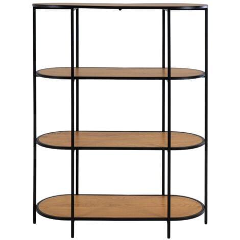 Libreria Vita, Metallo, Truciolare Melaminico, Marrone, 36x85x111 cm