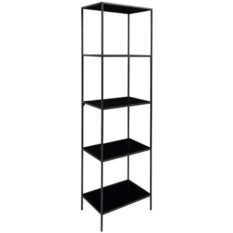 Libreria Vita, Metallo, Truciolare Melaminico, Nero, 36x51x170 cm
