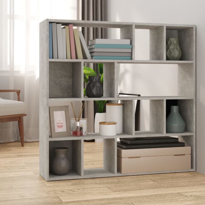 Vidaxl Libreria divisorio Grigio Cemento 105x24x102 Cm