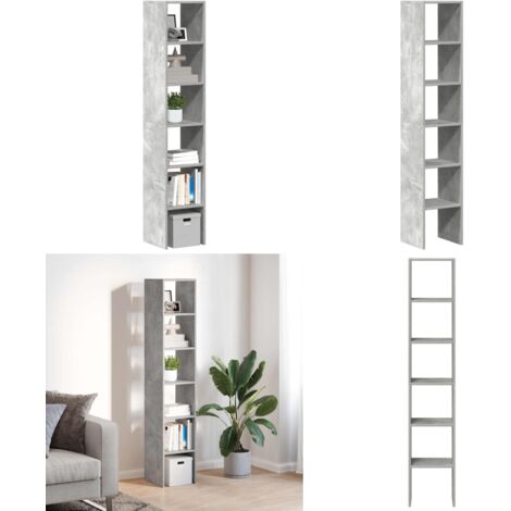 Librerías 2 uds madera contrachapada apilable gris hormigón - Estanterías apilables - Estanterías de madera