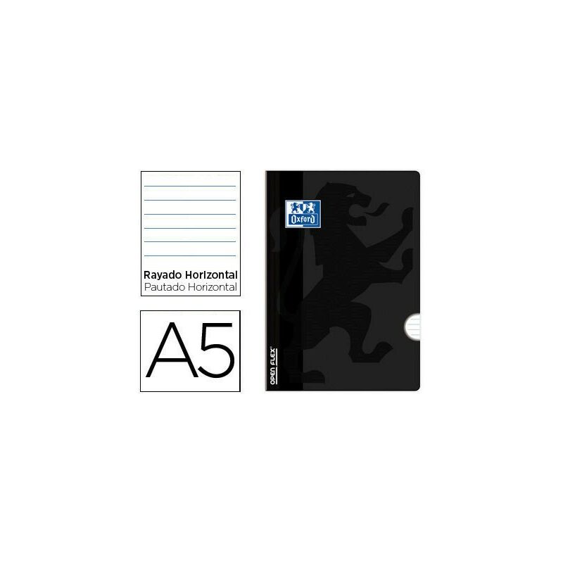 

Libreta escolar oxford openflex tapa flexible optik paper 48 hojas din a5 rayado horizontal color negro