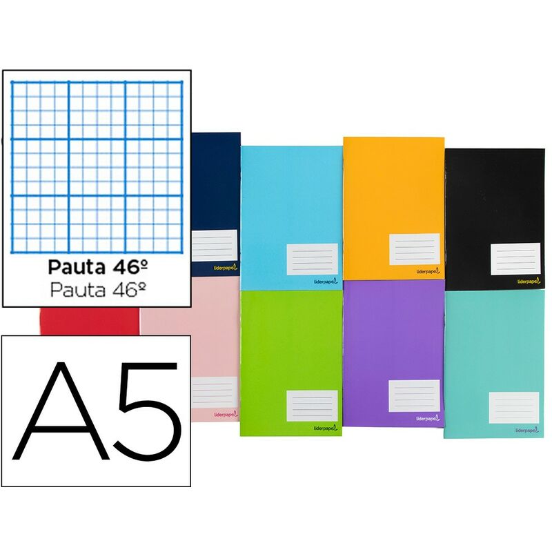 

Libreta liderpapel smart a5 32 hojas 60 g/m2 rayado nº 46 colores surtidos