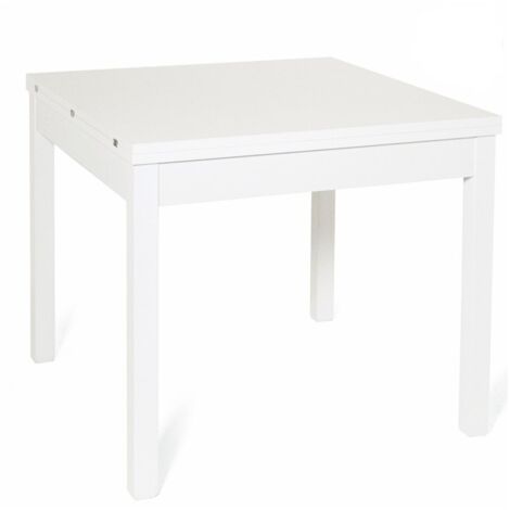 Libro de aperturas para mesa de comedor Frassinato blanco en madera de melamina cm 90x90 - 180