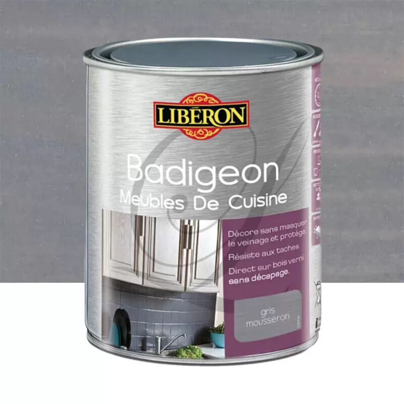 Liberon - Badigeon (Boisine) Meubles de cuisine Gris mousseron 1 l