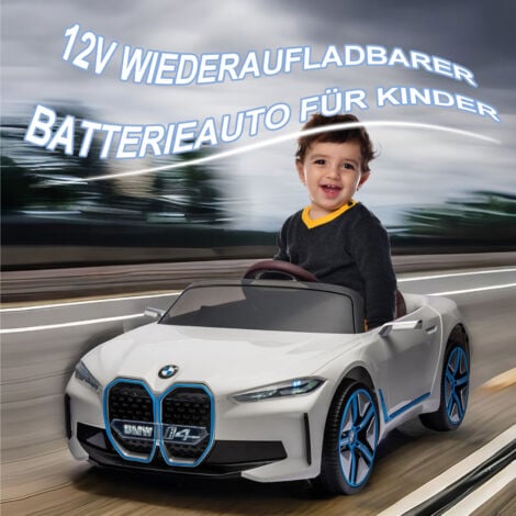 REDOM Licence BMW I4, voiture électrique pour enfants 12V avec télécommande 2,4G pour parents, voiture électrique pour enfants, trois vitesses réglables, affichage de la puissance, USB, MP3, Bluetooth, lumi