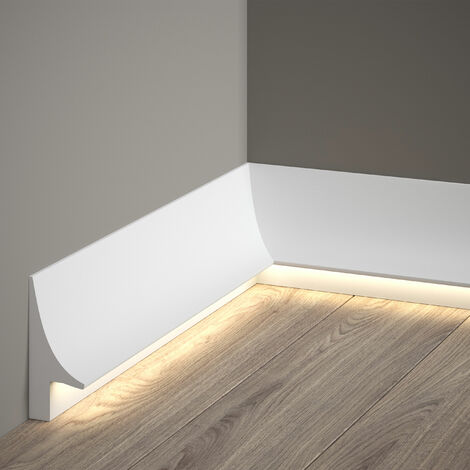 Licht Fußleiste "QL007" (Mardom Decor) - Sockelleiste für indirekte Beleuchtung (aus hochfestem Polyurethan)