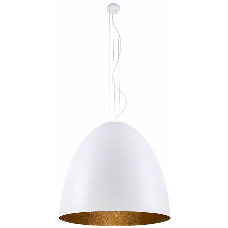 Licht-trend - Hängelampe Egg XL Ø 75cm Weiß, Goldfarben
