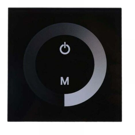 Lichtdimmer, dimmbares LED-Touchpanel, einfarbiger Dimmer, Wandschalter-Controller, Touchpanel, LED-Lichtleiste, DC 12 V-24 V, geräuschlos mit (schwarz)