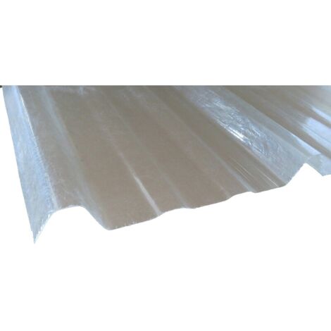 Lichtdurchlässige Polyesterfolie, Dachblech aus Stahl 1045, Breite: 105 cm, Länge: 200 cm