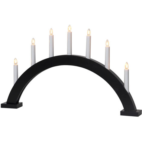 Lichterbogen -Trapp', 7-flammig, E10 Kerzen, Netzbetrieb, schwarz, B 57cm