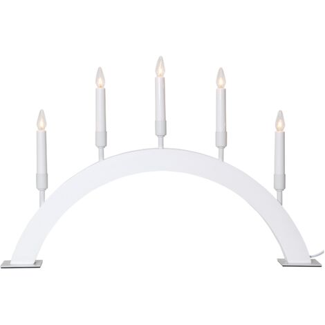 Lichterbogen ,Vind, 5-flammig, Materialmix, weiß
