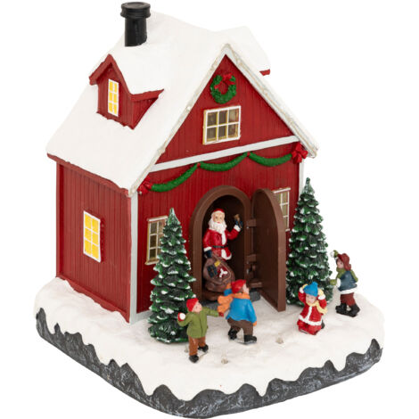 Lichterdorf Haus Weihnachtsmann und Kinder 16 LEDs - Feeric lights & christmas