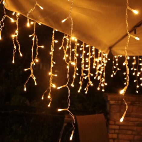 PARYOU Lichterkette Eisregen Außen, 15m 600er LED Lichtervorhang LED mit Timer, IP44 wasserdicht 8 Modi für Innen Außen Weihnachten, Schlafzimmer, Party, Hochzeit, Balkon, Garten Deko