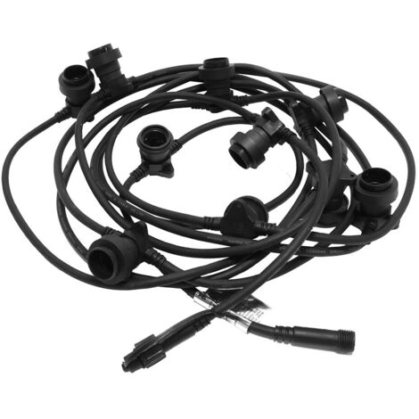 Lichterkette , EXTRA Connecta', Zubehör für System Connecta, 10x B22 Fassungen, schwarz, L 735cm