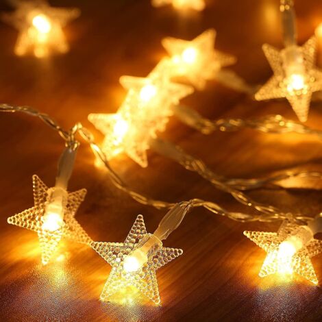 Lichterkette für den Innenbereich, 2er-Pack 6 m 40 LED-Weihnachtslichter, batteriebetrieben, LED-Weihnachtsbaumlichter für Zuhause, Schlafzimmer, Hochzeit, Party, Fenster, Außenbereich