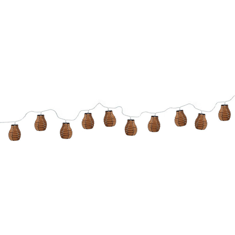 Progarden Lichterkette Mit 10 Laternen Aus Rattan