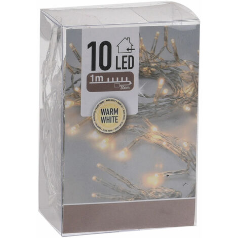 Lichterkette mit 10 LED in warm weiß - 100 cm - Weihnachts Tischlichterkette Deko Innen Beleuchtung