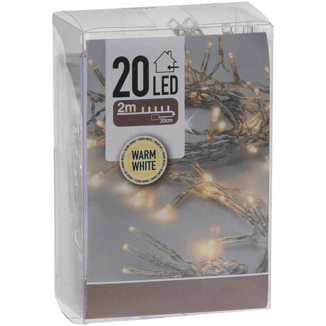 Lichterkette mit 20 LED in warm weiß - 200 cm - Weihnachts Tischlichterkette Deko Innen Beleuchtung