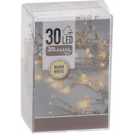 Lichterkette mit 30 LED in warm weiß - 300 cm - Weihnachts Tischlichterkette Deko Innen Beleuchtung