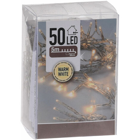 Lichterkette mit 50 LED in warm weiß - 500 cm - Weihnachts Tischlichterkette Deko Innen Beleuchtung