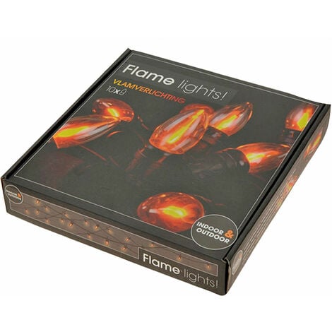 SPETEBO Lichterkette mit Flammen Effekt - 360 cm - Garten Party Deko Beleuchtung mit 10 Glühbirnen - Flame Lights Flammenlicht