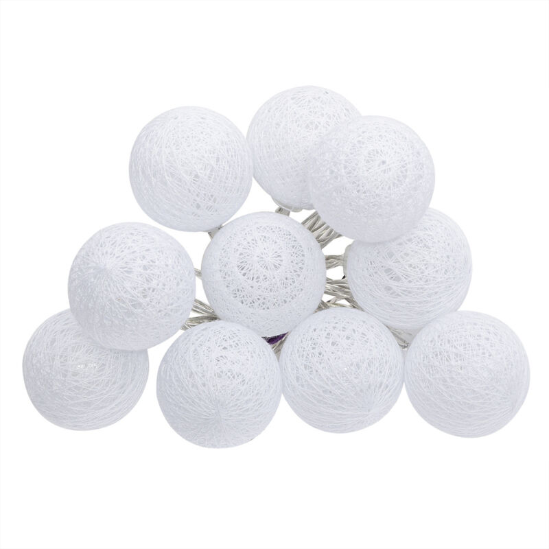 Atmosphera - Dekorative Led-girlande Cotton Balls, 10 Leuchten, 165 Cm, Weiß
